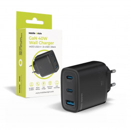 Mobile Origin Mobile Origin GaN 40W Wall Charger MO13, black 1 USB-A + 2 USB-C Black
