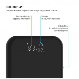 FIXED Zen 10 Pro 10 000 mAh Powerbank, fekete