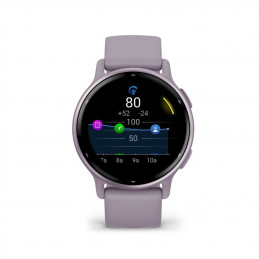 Garmin Vivoactive 5 Metallic Orchid Aluminium Bezel with Orchid Case and Silicone Band
