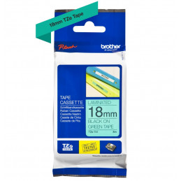 Brother TZE-741 laminált P-touch szalag (18mm) Black on Green - 8m