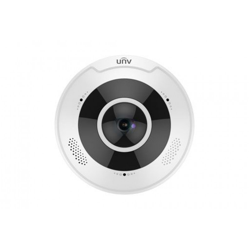 Uniview Pro 4K (12MP) halszem dómkamera, 1.8mm fix objektívvel, mikrofonnal és hangszóróval
