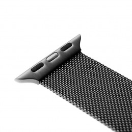 FIXED szíj rozsdamentes hálóval Apple Watch 42/44mm órához, fekete