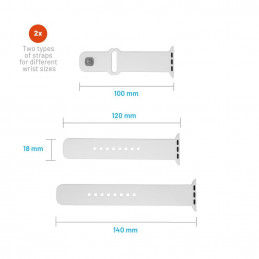 FIXED szilikon óraszíj Apple Watch 42/44/45mm-es okosórákhoz, fehér, FIXSST2-434-WH