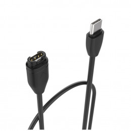 FIXED USB-C töltőkábel Garmin Fenix 5/6/7/7X, Epix, Venu 2/3, Vívoactive 3/4/5 okosórákhoz, fekete