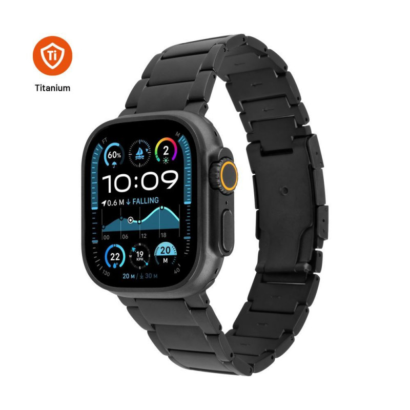 FIXED Titán óraszíj Apple Watch 44/45/46/49mm okosórához, fekete