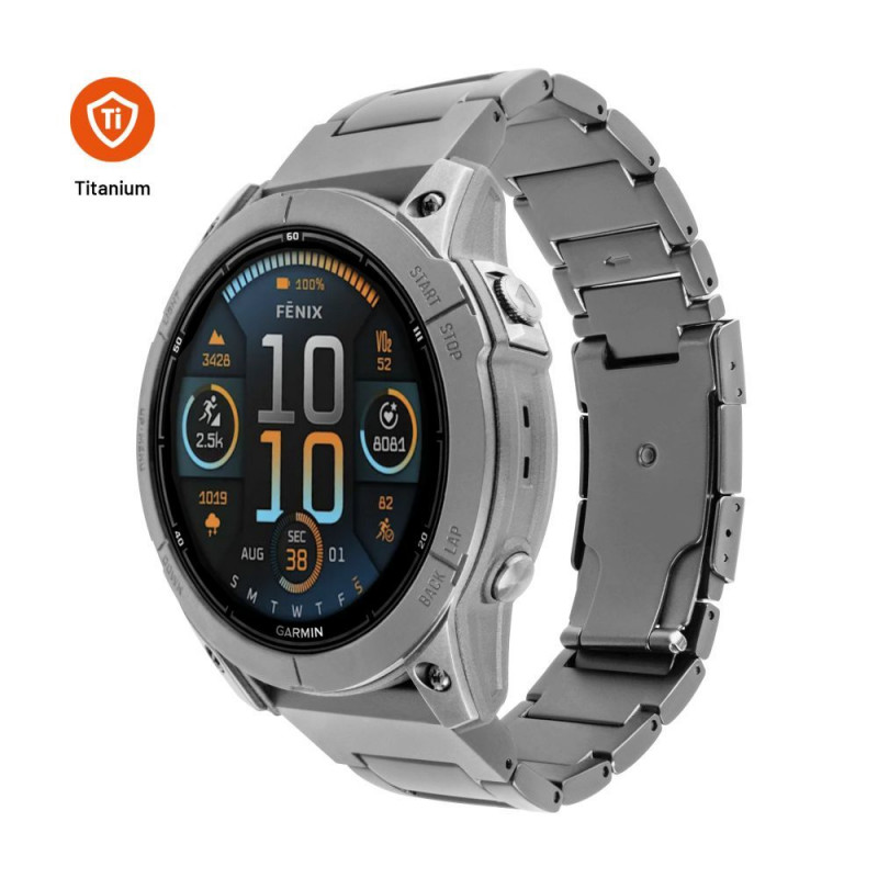 FIXED Titán óraszíj Garmin QuickFit 26mm okosórához, natural titanium