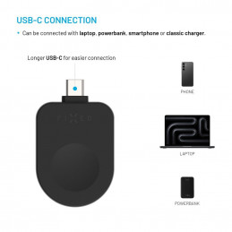 FIXED USB-C töltőadapter Apple Watch-hoz, Powerstation Uni készülékkel kompatibilis, fekete