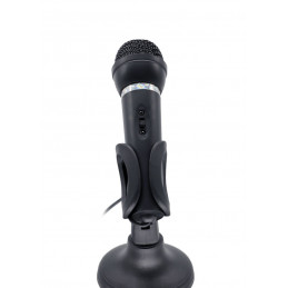 Gembird MIC-D-04 condenser microphone with desk-stand Black