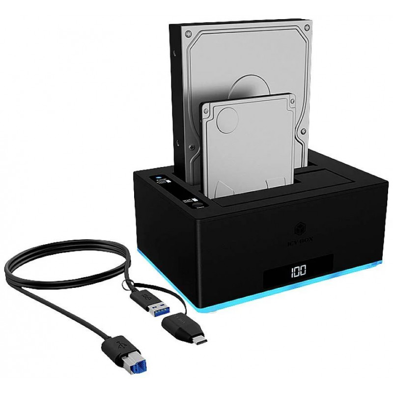 Raidsonic IcyBox IB-127CL-U3 Docking & Clone Station 2,5/3,5" USB3.0 Black