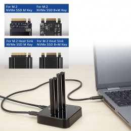 ACT AC1502 M.2 NVMe/PCIe dual SSD Docking Clone Station USB-C 3.2 Gen2 Black