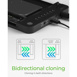 Raidsonic IcyBox IB-2915MSCL-C31 CloneStation & DockingStation for M.2 NVME & SATA 2.5”/3.5” SSD/HDD