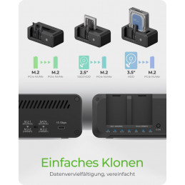 Raidsonic IB-2924MSCL-C31 Clone & DockingStation for SATA & M.2 HDDs/SSDs