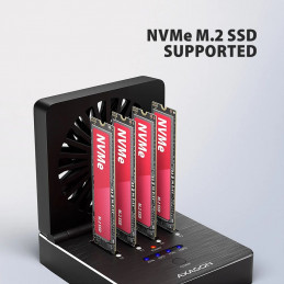 AXAGON ADSA-M2C44 USB4 docking station for 4x M.2 NVMe SSDs with disk cloning function without a PC