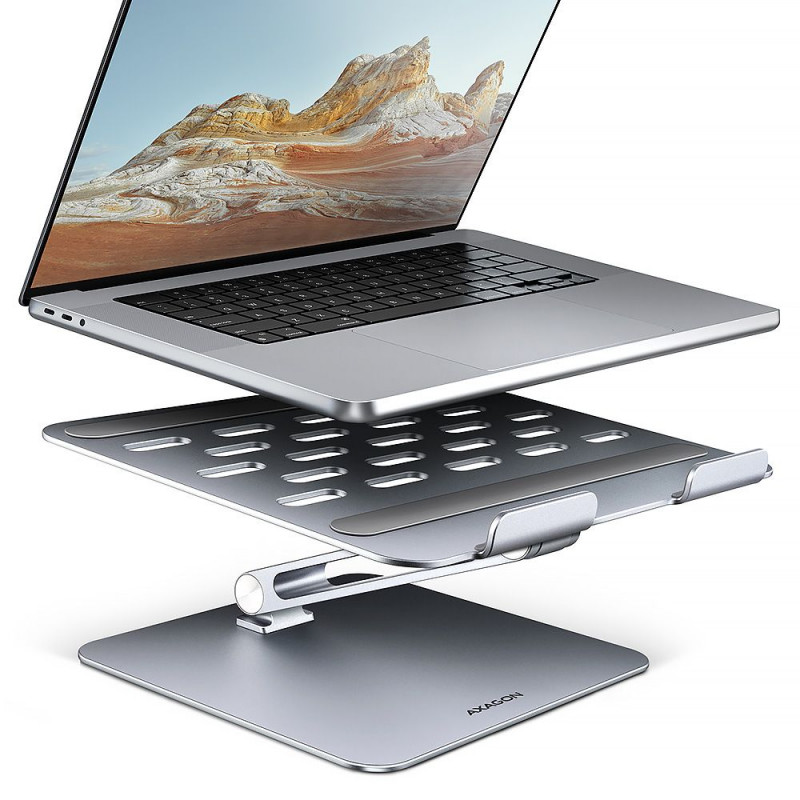 AXAGON STND-LQ Alumínium HQ állvány 16"  laptopokhoz Állítható magasság és szög