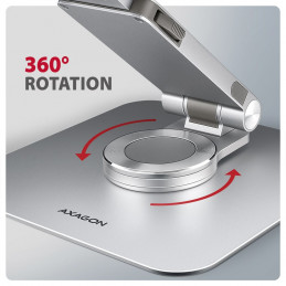 AXAGON STND-LR Alumínium állvány 360°-os forgatással 17,3" laptopokhoz Állítható magasság és szög