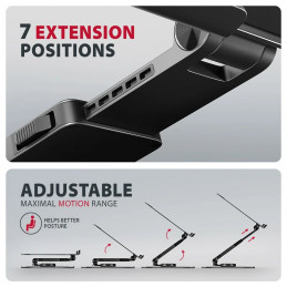 AXAGON STND-LRB stand with 360° rotation for laptops and tablets Black