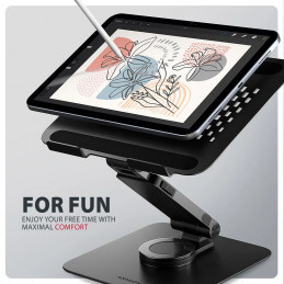 AXAGON STND-LRB stand with 360° rotation for laptops and tablets Black