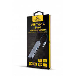 Gembird A-CM-COMBO5-02 USB Type-C 5-in-1 Multi-Port Adapter Space Grey