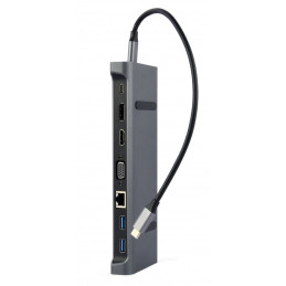 Gembird A-CM-COMBO9-02 USB Type-C 9-in-1 Multi-Port Adapter Space Grey