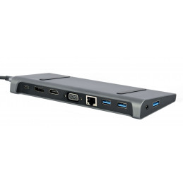 Gembird A-CM-COMBO9-02 USB Type-C 9-in-1 Multi-Port Adapter Space Grey