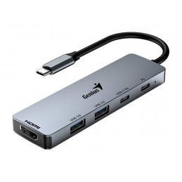 Genius UH-500 USB-C to HDMI 2xUSB3.0 USB-C 100W PD Grey