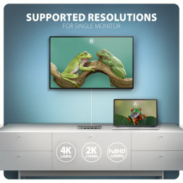 AXAGON HMC-7HX2 USB-C 5Gbps Dual 4K Display 7in1 Hub Aluminium