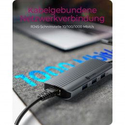 Raidsonic Icy Box IB-DK4034A-CPD 6-in-1 USB Type-C Dock Black