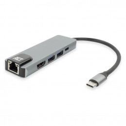 ACT AC7091 USB-C 4K docking station for 1 HDMI Adapter Silver