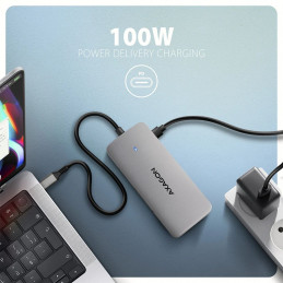 AXAGON HMC-CUB83X2 USB-C 10Gbps DUAL 4K DISPLAY 7in1 hub