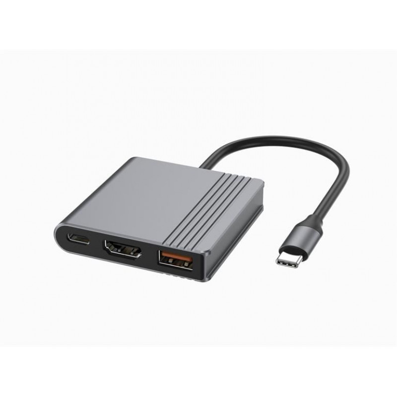 Gembird A-CM-COMBO3-05 USB Type-C 3-in-1 Multi-Port Adapter Space Grey