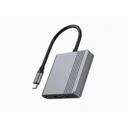 Gembird A-CM-COMBO3-05 USB Type-C 3-in-1 Multi-Port Adapter Space Grey