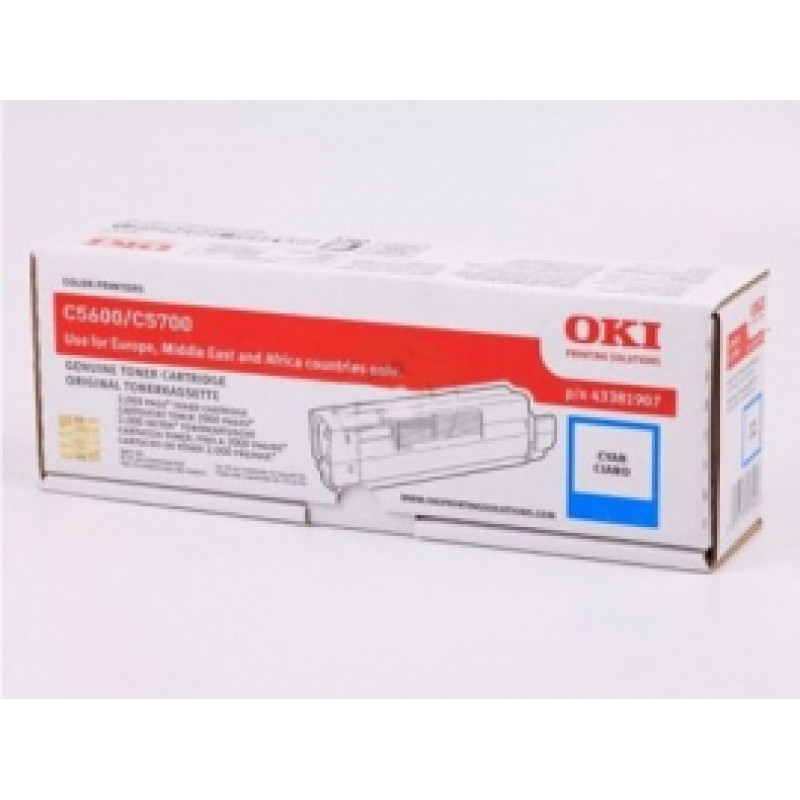 Oki [C5600/5700] 2k kék eredeti toner (43381907)