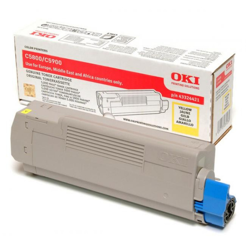 Oki [C-5800,5900] sárga eredeti toner 5k (43324421)