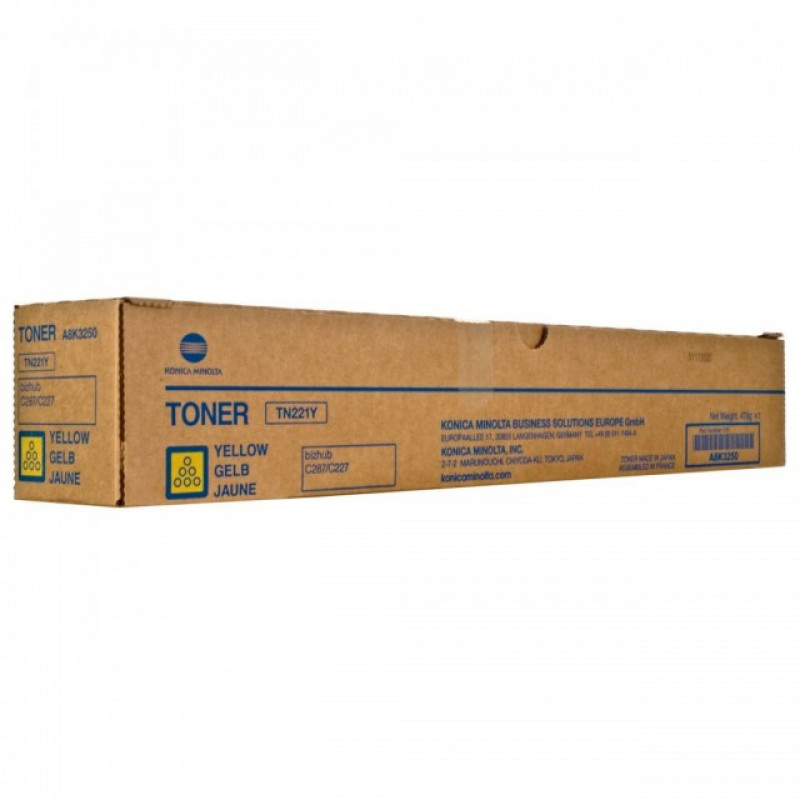 Konica Minolta Bizhub C227 [TN221Y] sárga eredeti toner