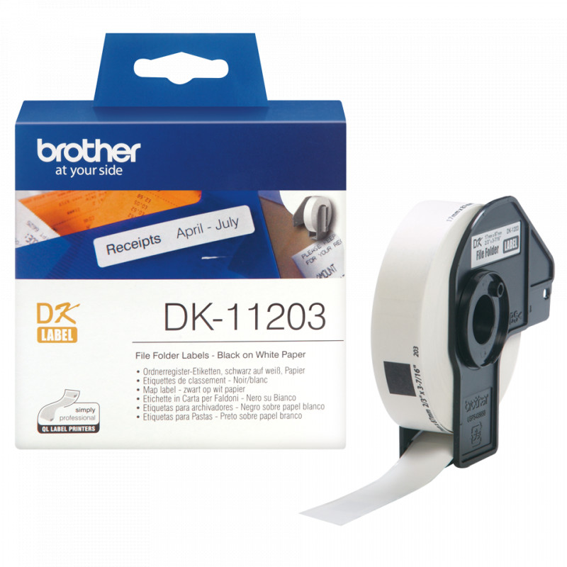 Brother DK-11203 fehér eredeti öntapadós címke 17mm