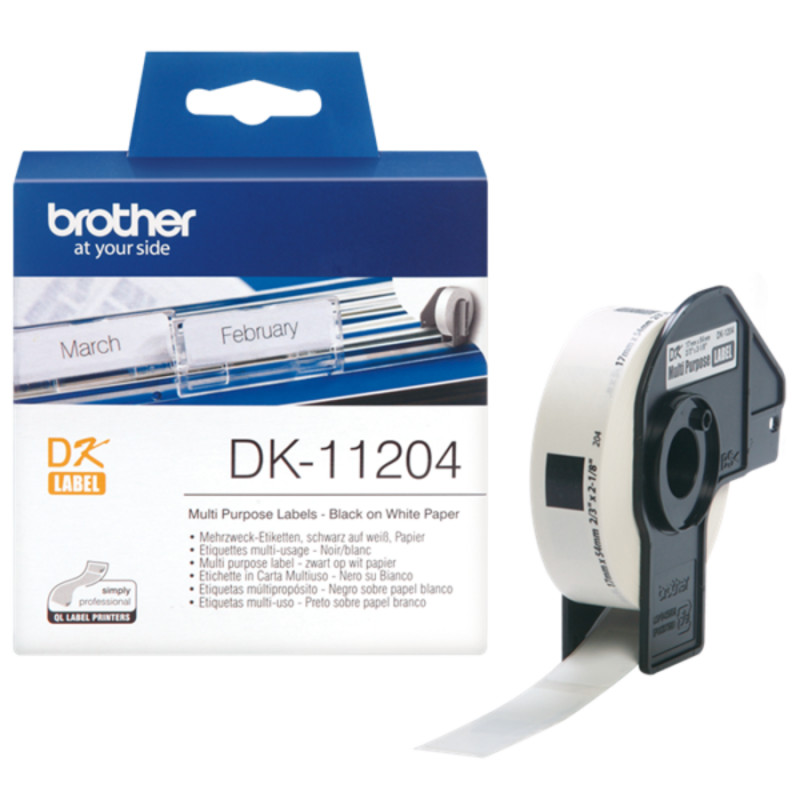 Brother DK-11204 fehér eredeti öntapadós címke 17mm