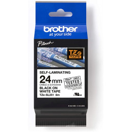Brother TZE-SL251 fehér alapon fekete eredeti feliratozó szalag (24mm x 8m)