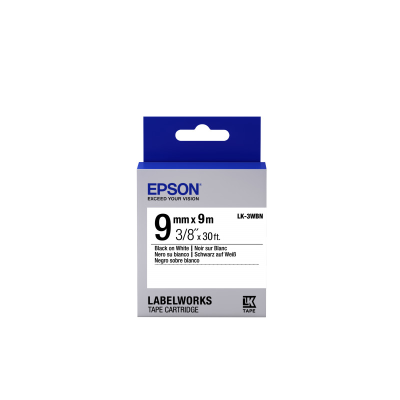 Epson LK-3WBN fehér alapon fekete eredeti címkeszalag