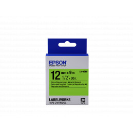Epson LK-4GBF fluoreszkáló zöld alapon fekete eredeti címkeszalag