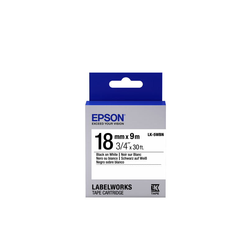 Epson LK-5WBN fehér alapon fekete eredeti címkeszalag