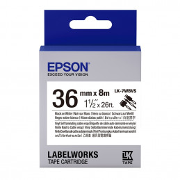 Epson LK-7WBVS fehér alapon fekete eredeti vinyl címkeszalag