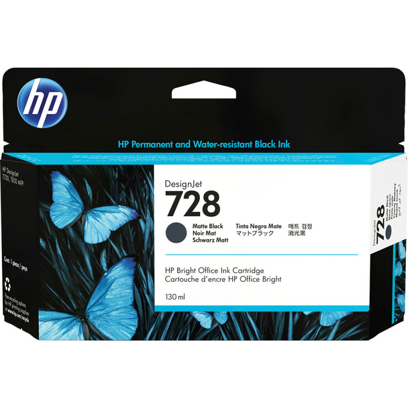 HP 3WX25A No.728 mattfekete eredeti tintapatron