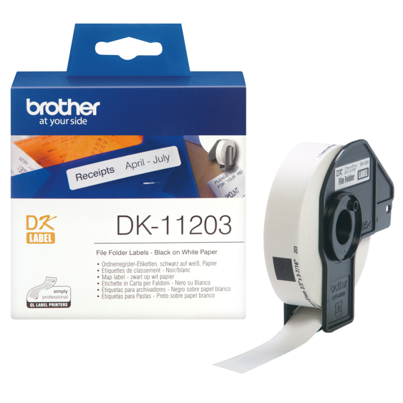 Brother DK-11203 fehér eredeti öntapadós címke 17mm