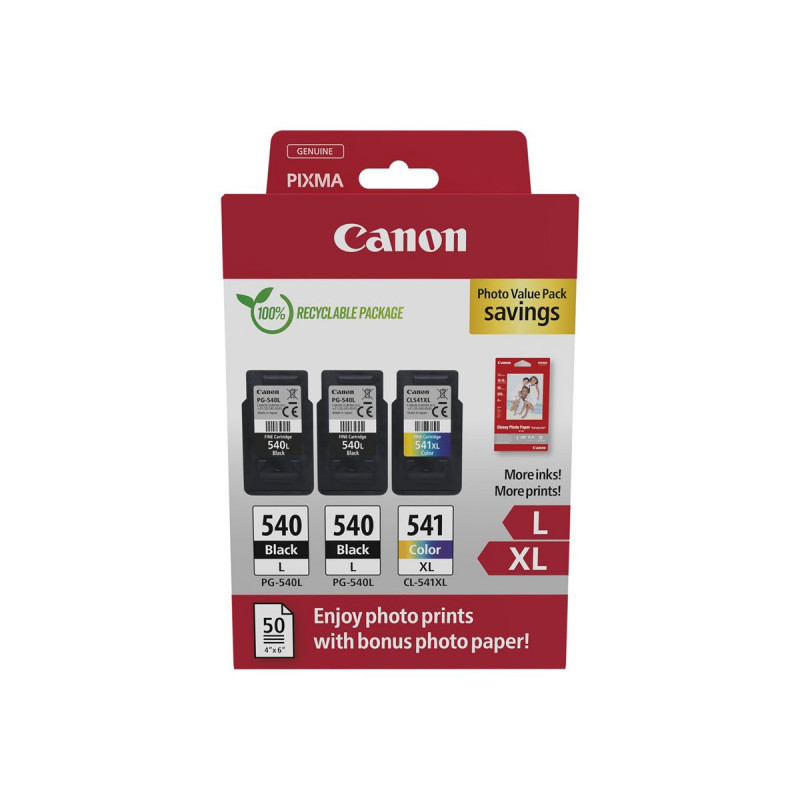 Canon PG-540L X2 + CL-541XL eredeti tintapatron multipack + fotópapír