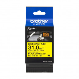 Brother HSE-661E sárga alapon fekete eredeti feliratozó szalag