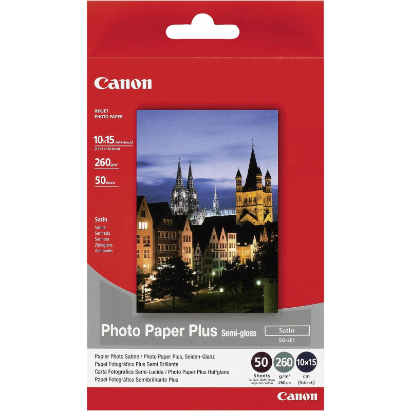 Canon SG-201S félfényes eredeti fotópapír (10x15cm, 50 lap, 260gr, 1686B015)