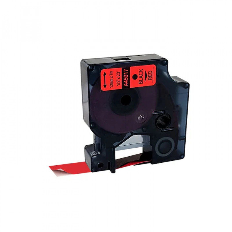 Dymo D1 45017 piros alapon fekete eredeti feliratozó szalag (S0720570)