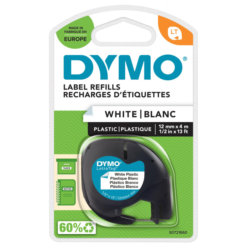Dymo LetraTag fehér alapon fekete eredeti feliratozó szalag (S0721660)