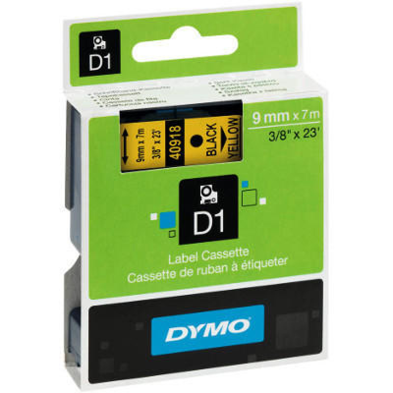 Dymo 40918 sárga alapon fekete eredeti feliratozó szalag (S0720730)