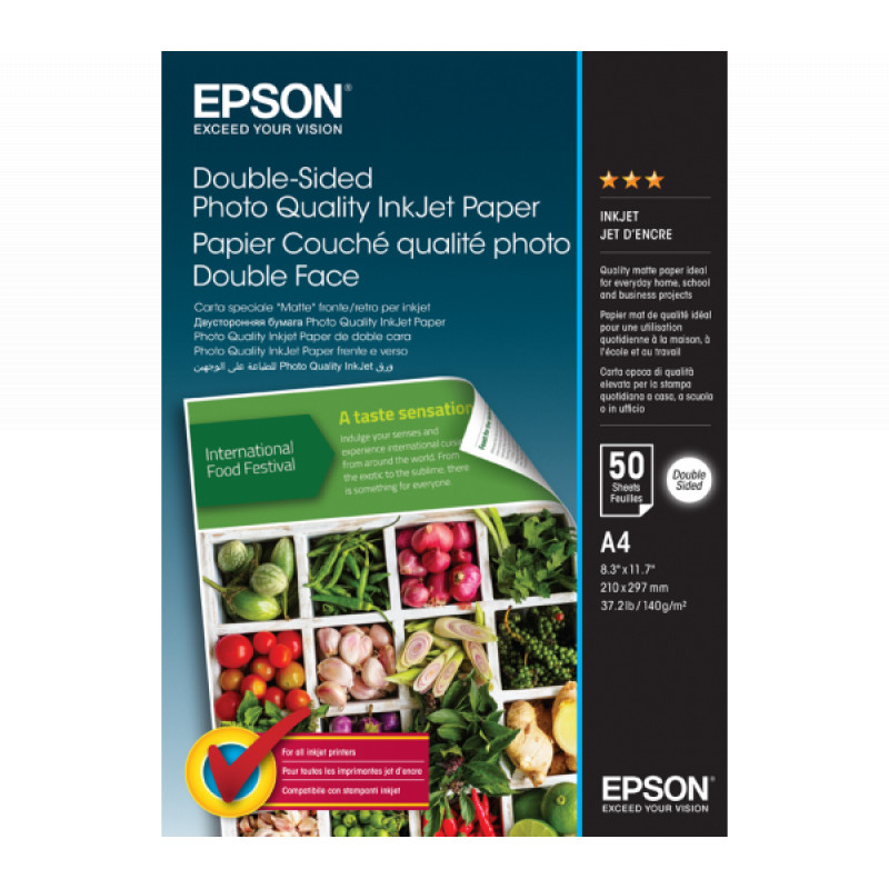 Epson S400059 kétoldalas eredeti fotópapír (A4, 50 lap, 120g)